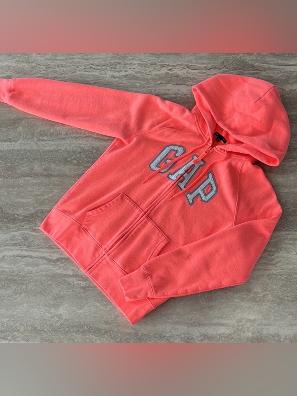 GAP Coral Pink Full-Zip Hoodie Medium